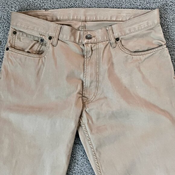POLO RALPH LAUREN Dry Goods Straight Khaki Pants Men's Size 34/34- 5 Pocket -EUC - Picture 2 of 11